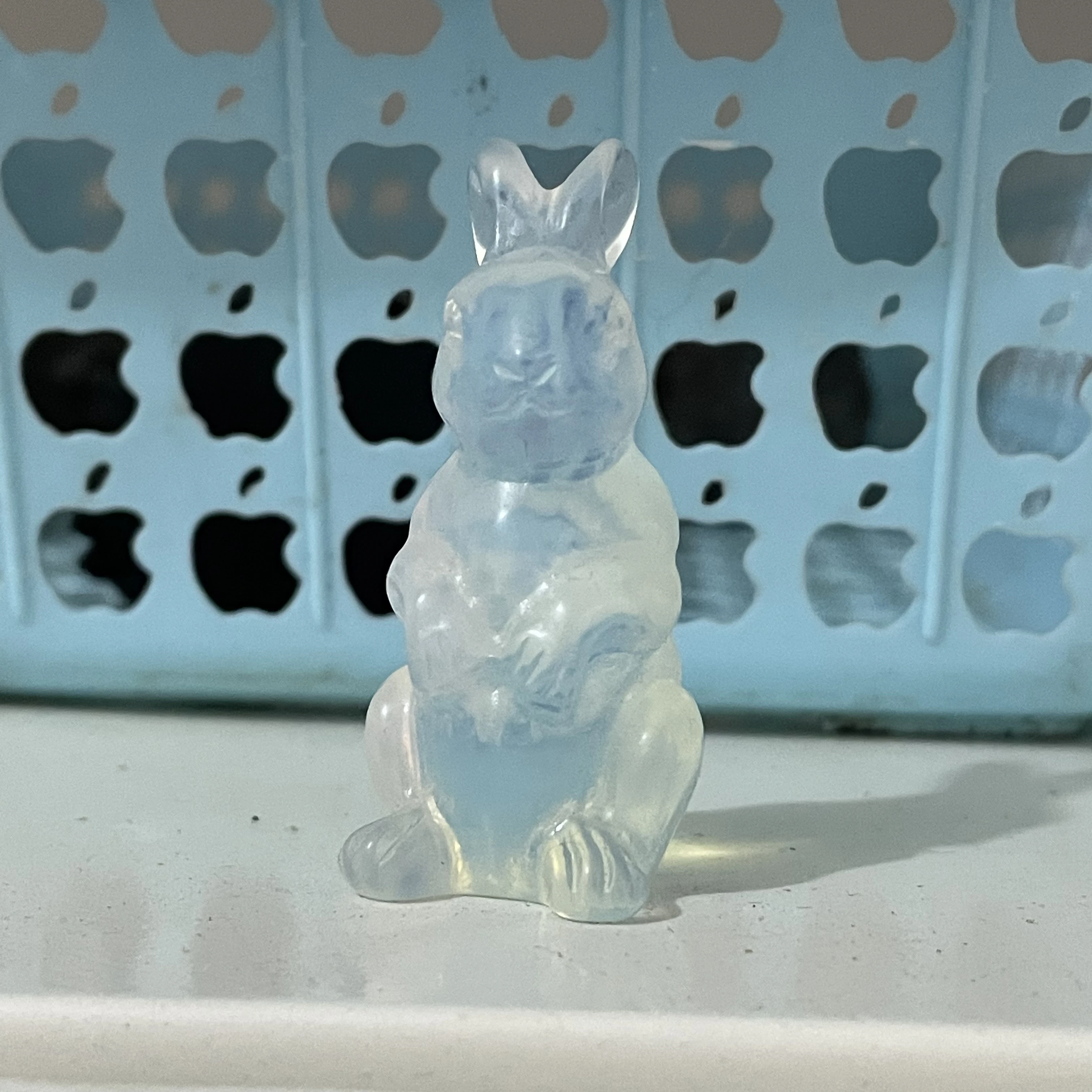 

60mm Natural Opal Rabbit Cartoon Sculpture Craft Home Decor 1pcs