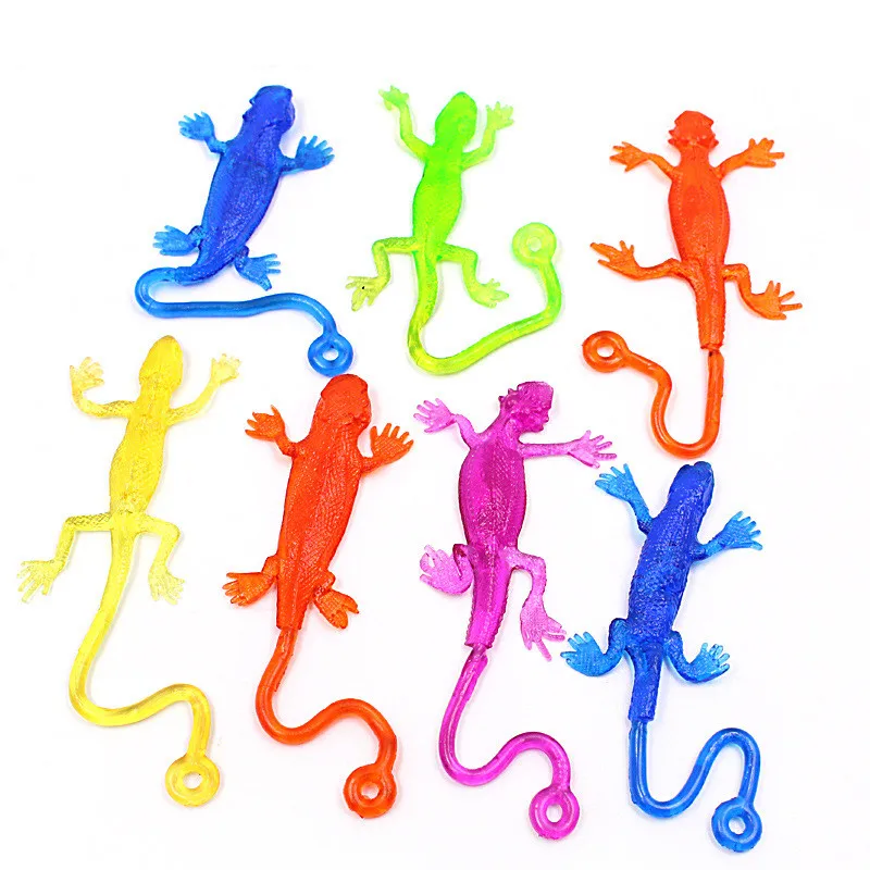 

5/10PCS Multi-color Stretchy Sticky Toys Funny Sticky Lizard Animals Hand Toys for Kids Party Favors Gadgets Gag Toy