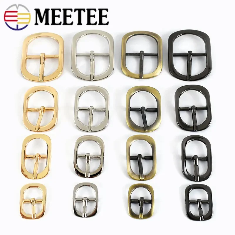 

5/10Pcs Meetee 12/18/25/32mm Metal Pin Roller Buckle Bags Shoes Belt Buckles DIY Leather Craft Adjust Clasp Hardware Accessories