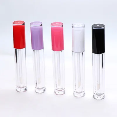 

10/30/50 PCS 5ML ABS Lip Gloss Tube Empty Plastic Lip Balm Tubes With White Cap Cylinder Small Lip Stick Samples