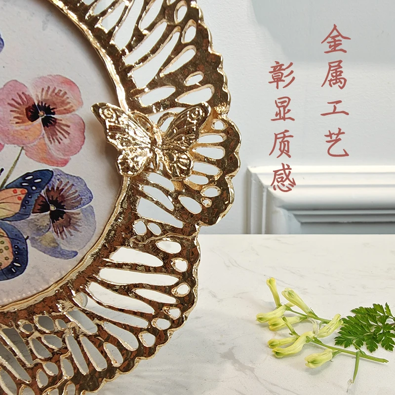 Круглая металлическая фоторамка 4 дюйма в скандинавском стиле