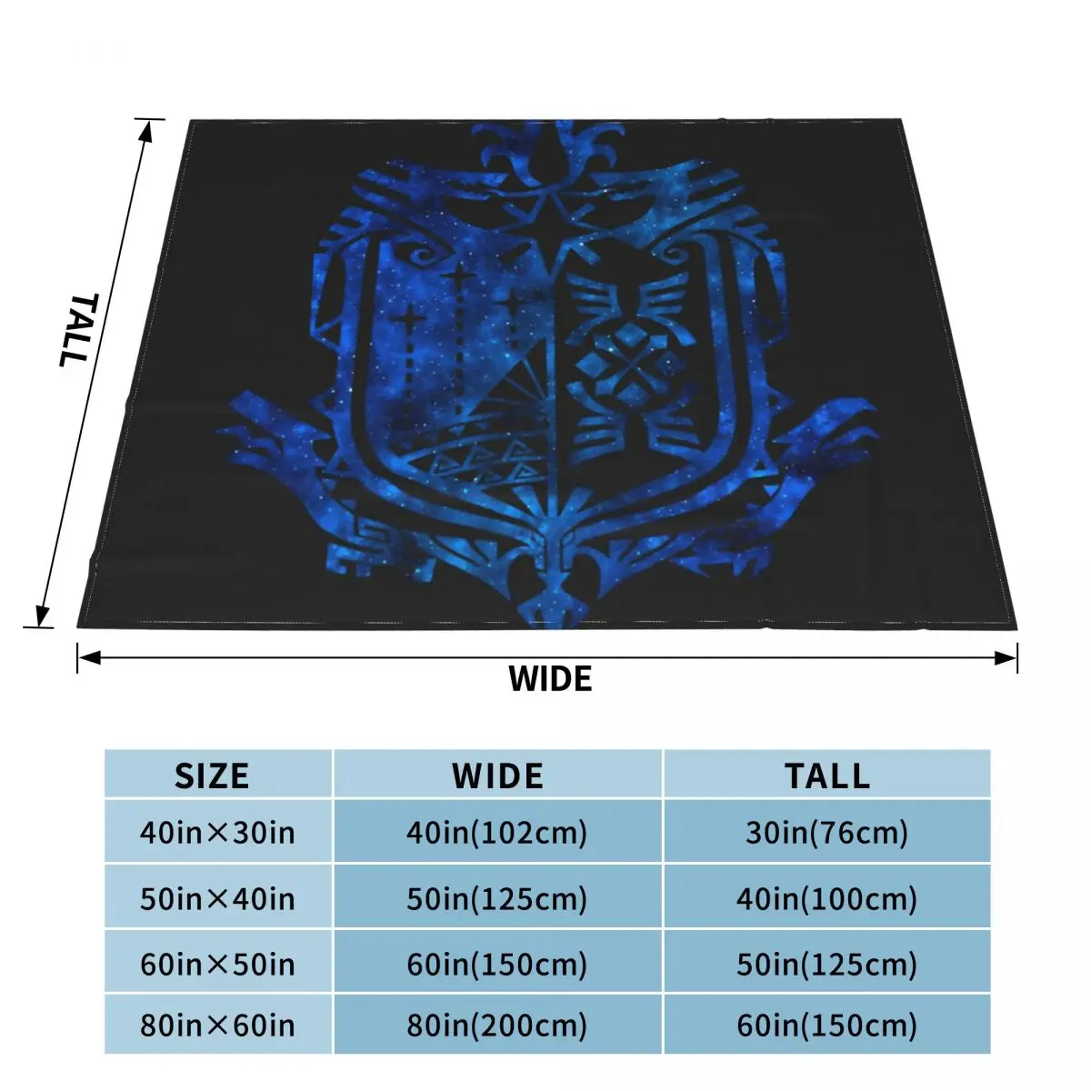 Monster Hunter World - Логотип (Galaxy Design) Одеяло Покрывало на кровать Girl Queen Size