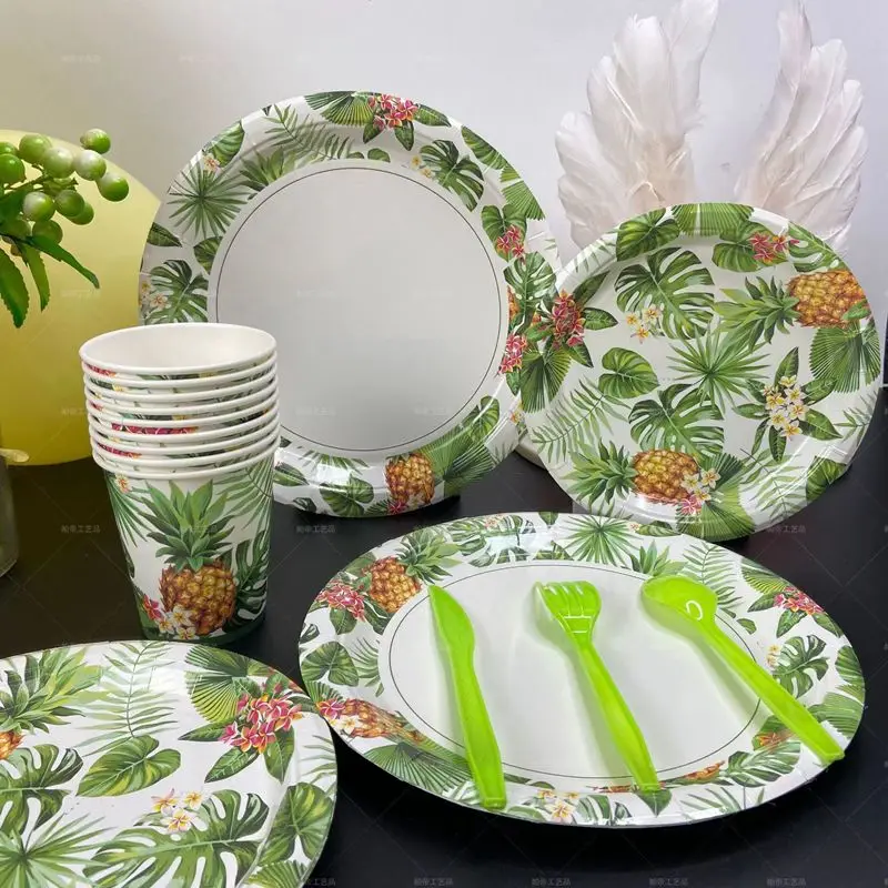 

Birthday Party Disposable cutlery Paper Plate Paper Cup Paper Towels Tablecloth Pull flag Balloon Set Party supplies
