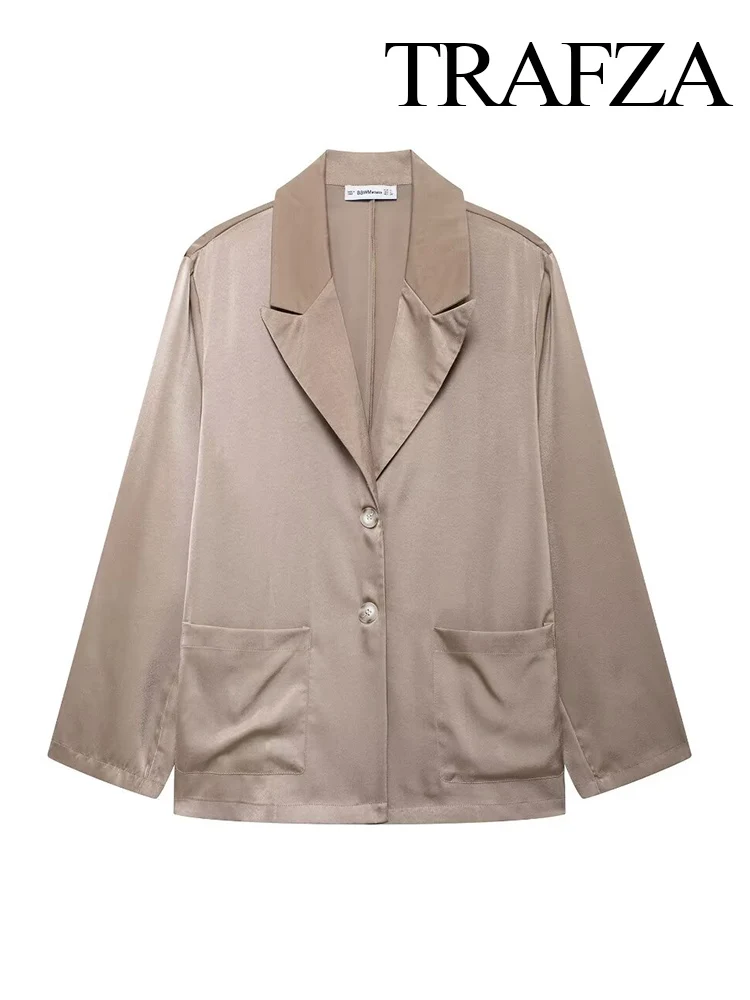 Женский Однобортный блейзер с длинным рукавом и отложным воротником