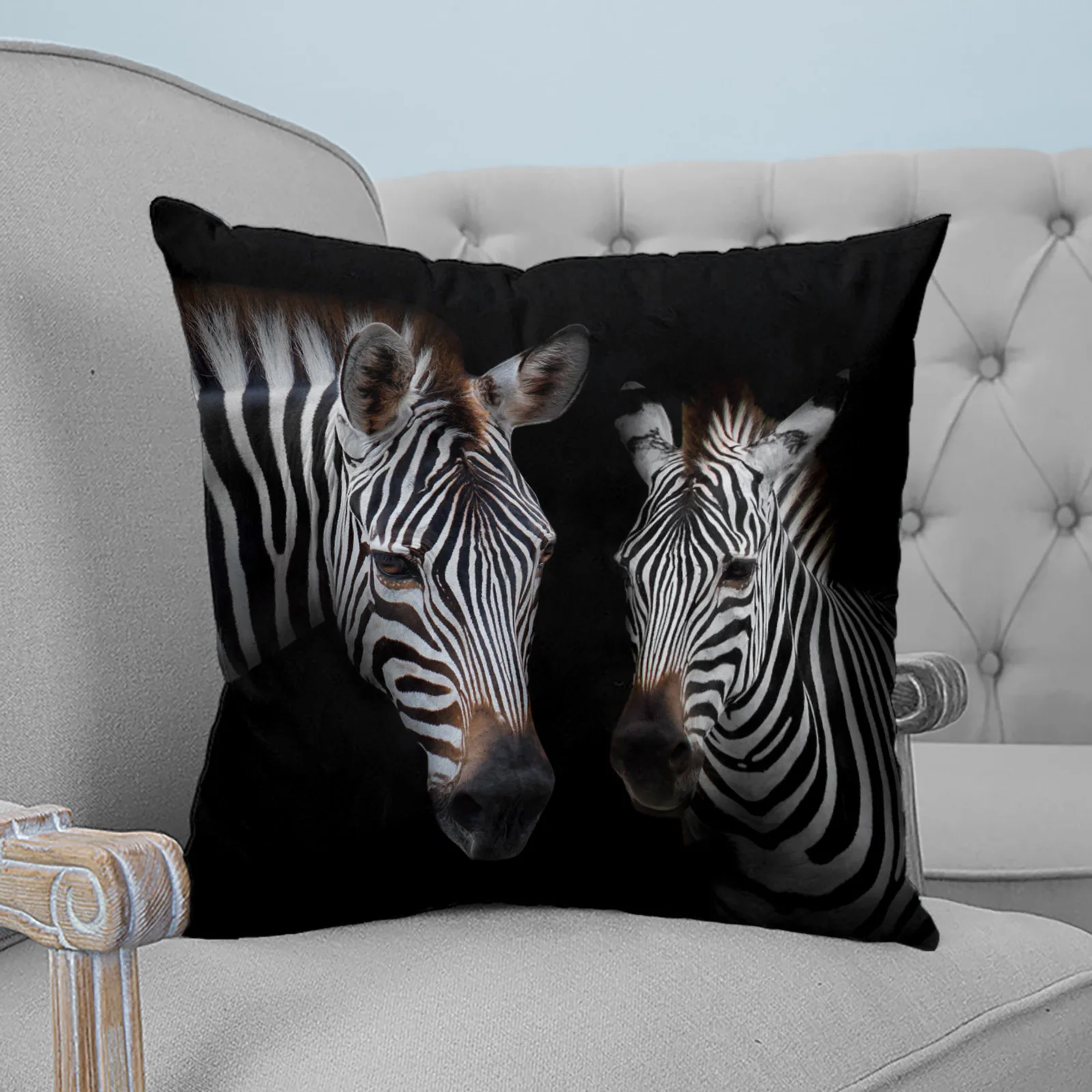Zebra Black Wild African Pillowcase Two Piece Set Home Sofa Decor Cushion Cover Bed Pillow Printed Pattern |