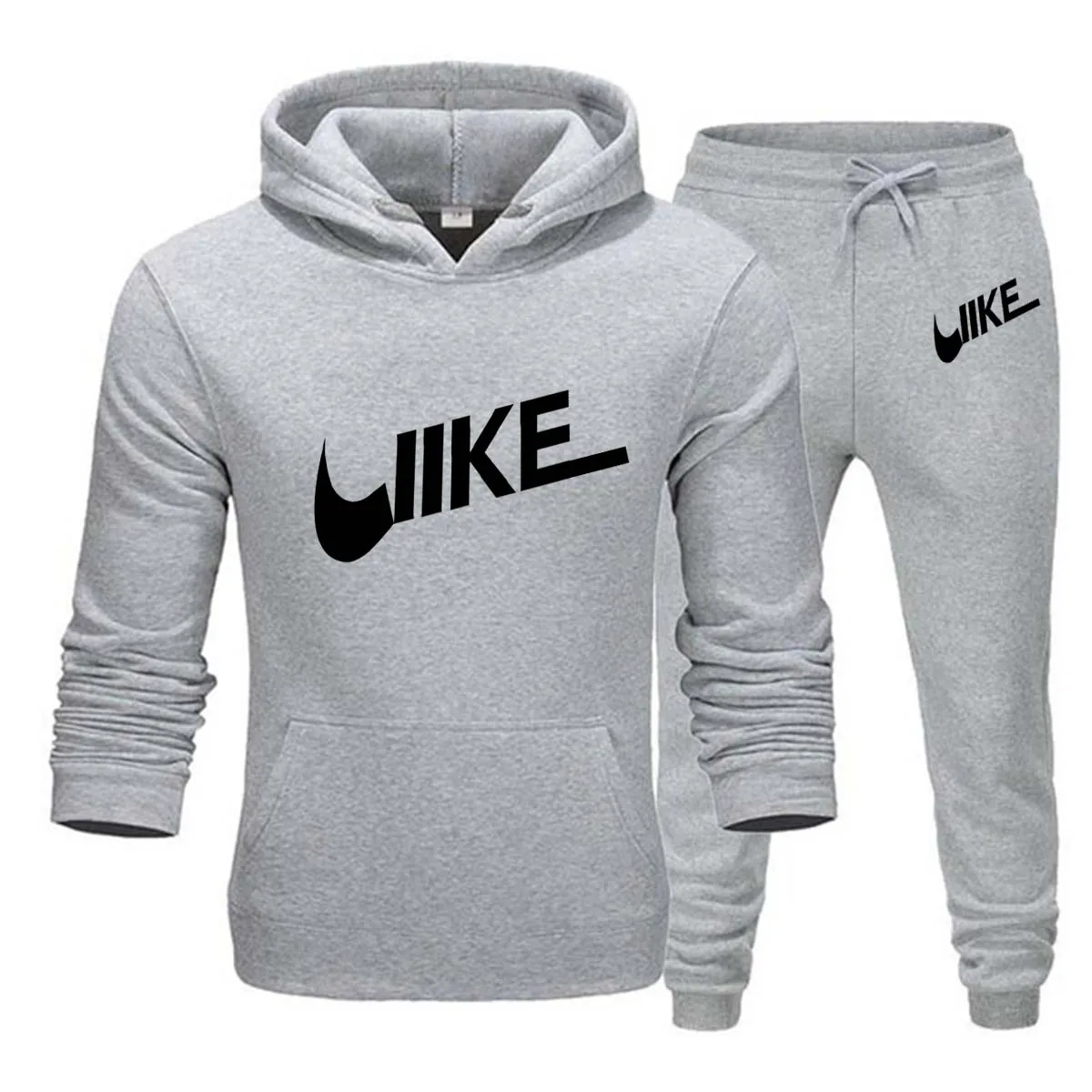 

Tracksuit Men Fashion Hoodies Solid Suits Men's Sweatshirts + Drawstring Sweatpants Loose Leisure Sportswear Sets Winter New