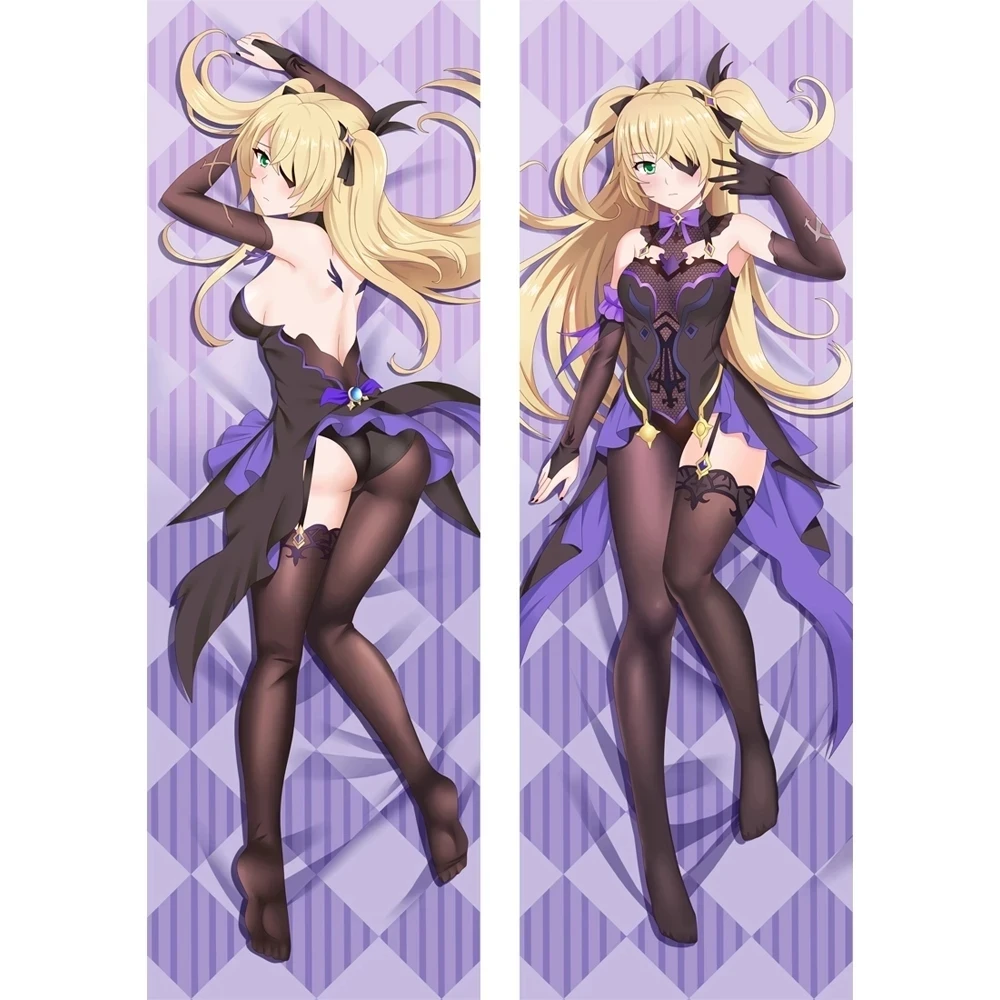 

Game Genshin Impact Fischl Dakimakura Fullbody Pillow Case Double Side Printed DIY Pillow Cover Decorative