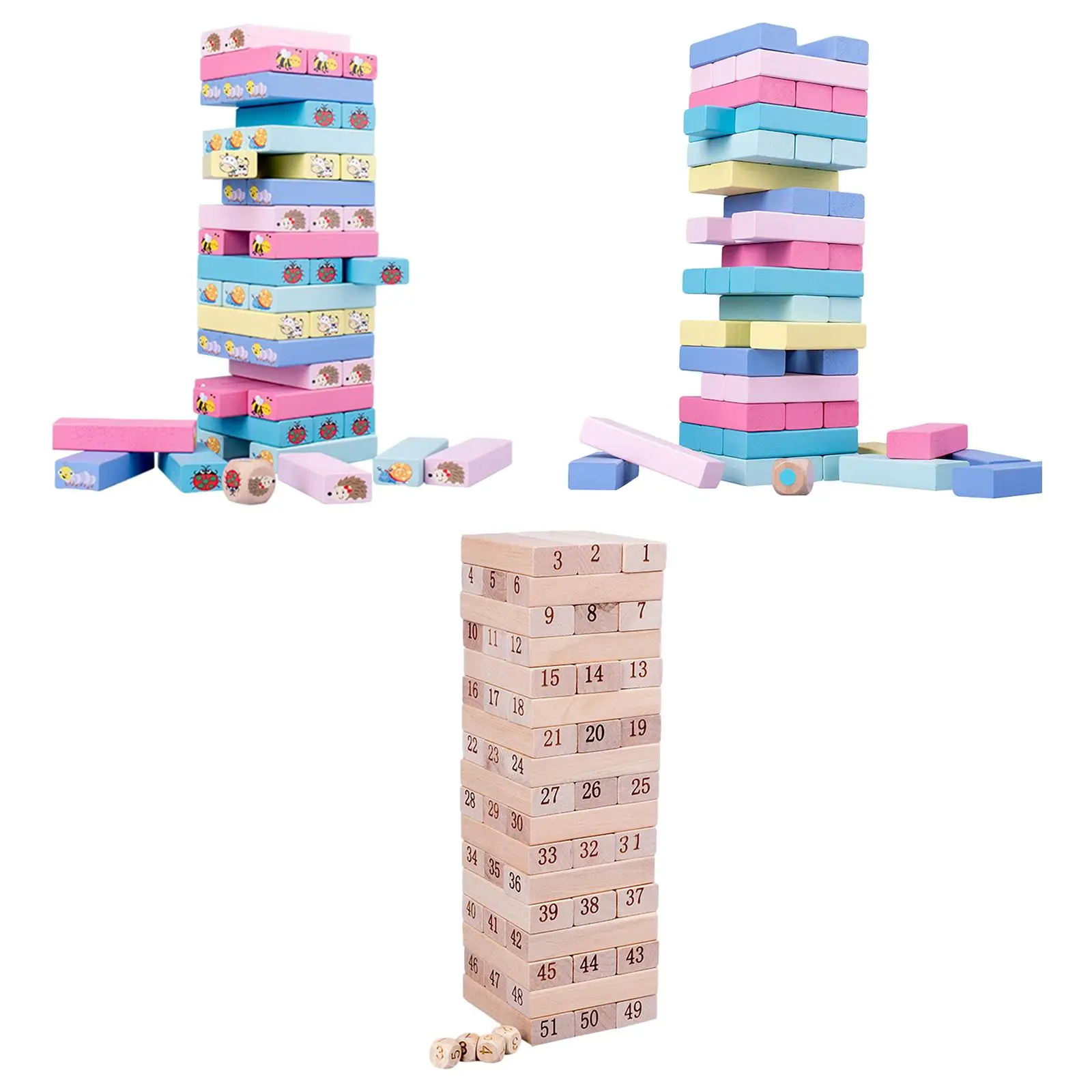 

Montessori Wooden Cartoon Stackable Blocks DIY Multifunctional Children Motor