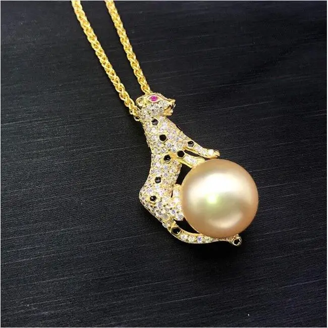 

HUGE AAAAA 10-11 MM SOUTH SEA ROUND GOLDEN PEARL PENDANT NECKLACE 18" 925s