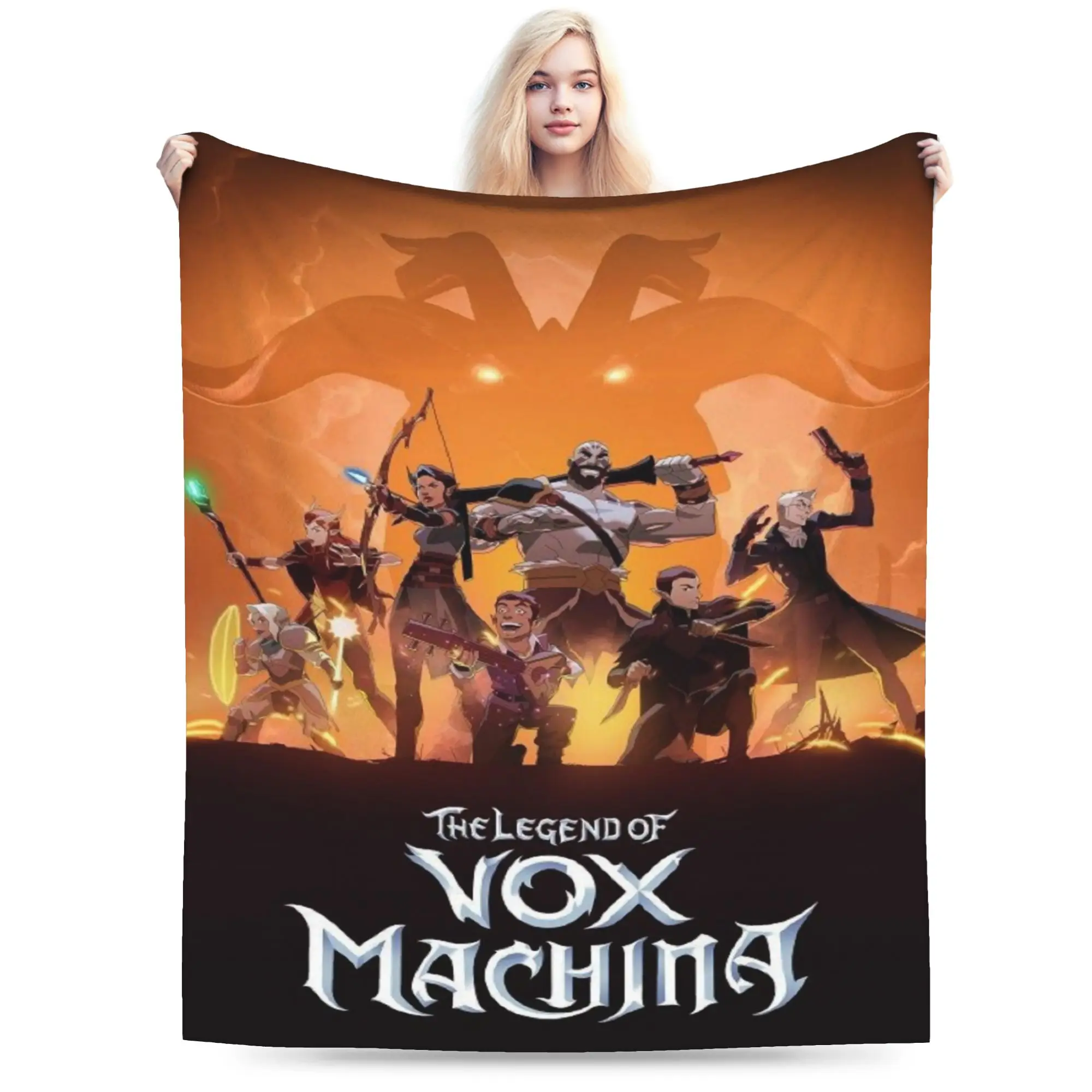 Фото Стильное одеяло L-Legend of V-Vox M-Machina, мягкие фланелевые удобные одеяла, можно стирать в машине №1