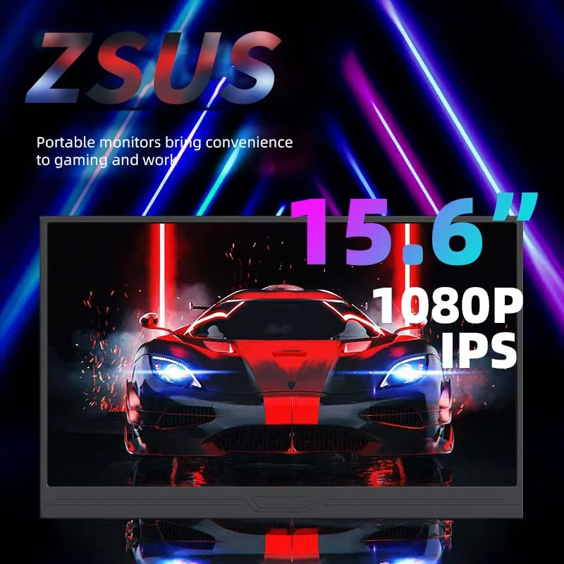 

Monitor 15.6-Inch 1920 * 1080 Portable Display For Laptop XBox PS4 / 5 Switch Cell Phone PC Extension Gaming/ Office Monitor