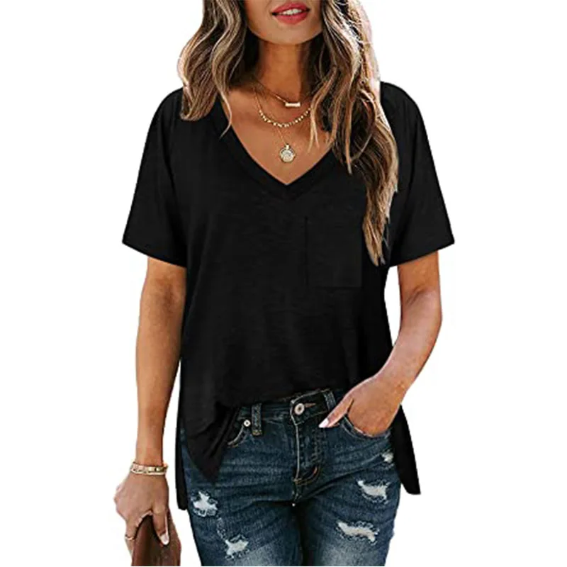 

Summer casual women's tops cotton personality round neck sunflower print t-shirt BLACK