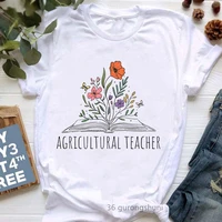 agriculture teacher flowers graphic print tshirts womens clothing funny teacher life t shirt femme harajuku shirt summer tops