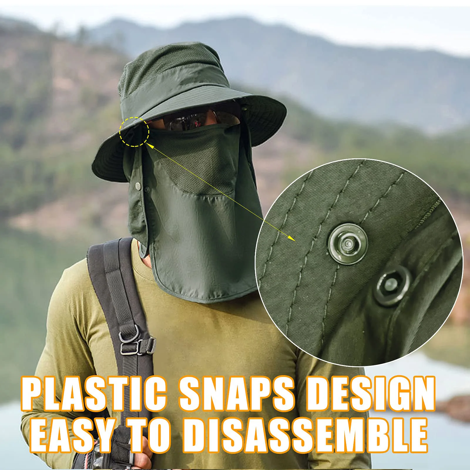 

Summer sunblock hat all-in-one UV visor custom new style quick drying face protection shawl hat