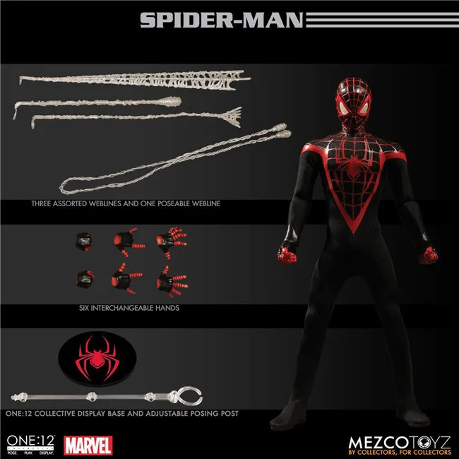 

Marvel Mezco Spiderman Action Figure Avengers Super Hero Spider Man One:12 BJD Figure Gifts Toys