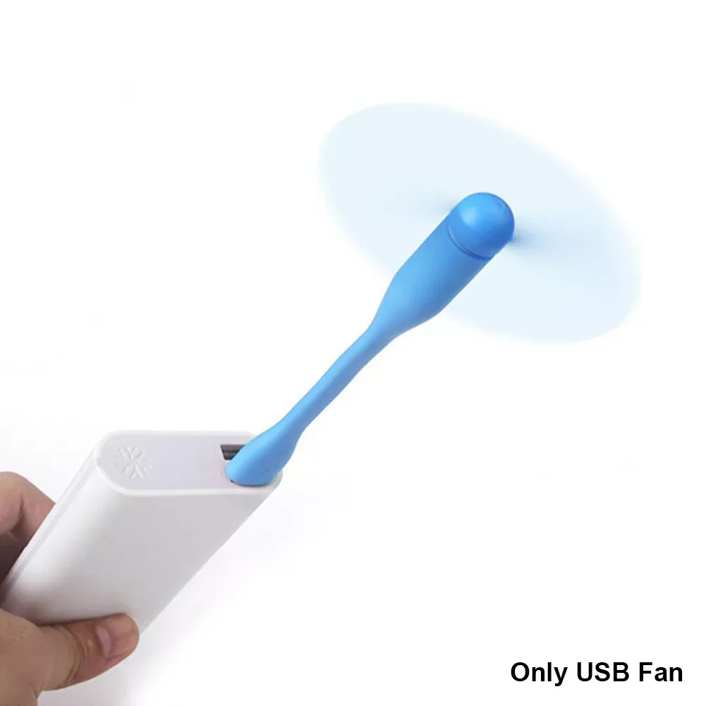 

USB Fan Flexible Bendable for Power Bank Laptop PC AC Charger Portable Travel Hand Fan Computer Removable Summer Gadget #