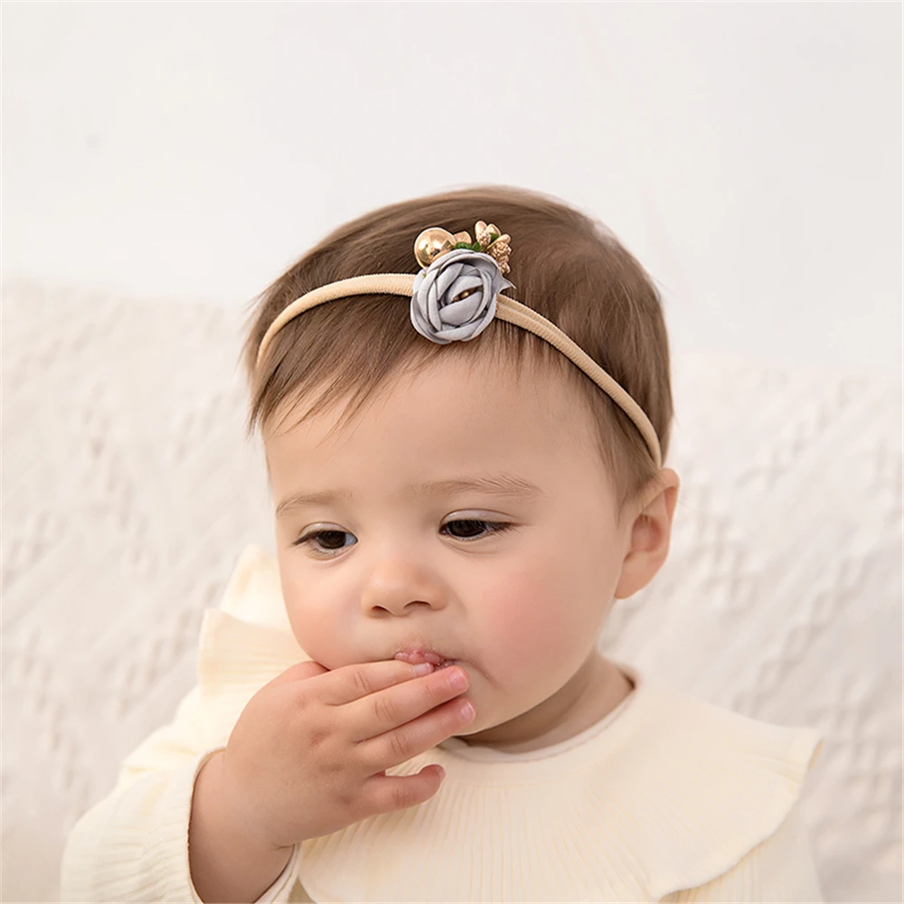 

Kawaii Hair Bows Baby Headband Rose Flower Headbands For Children Elastic Soft Hairband Toddler Spring Summer Hair Accessories