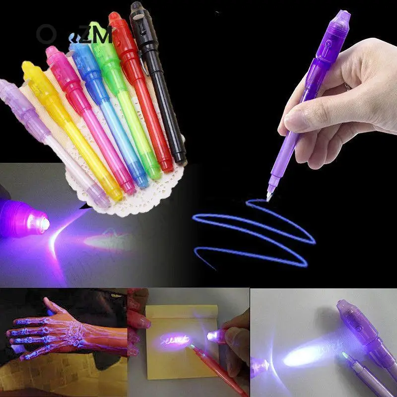 

Invisible Fluorescent Pen Led Purple Light Electronic Banknote Detector Creative Ultraviolet Magic Ink Lamp Pen Highlighter 2023