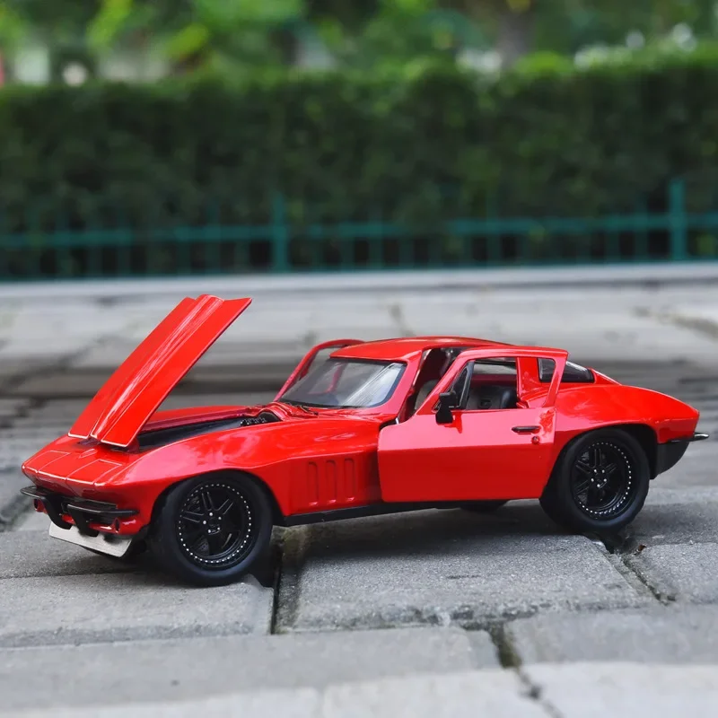 Jada 1:24 1966 Chevy Corvette Высокая имитация литья под давлением автомобиля из