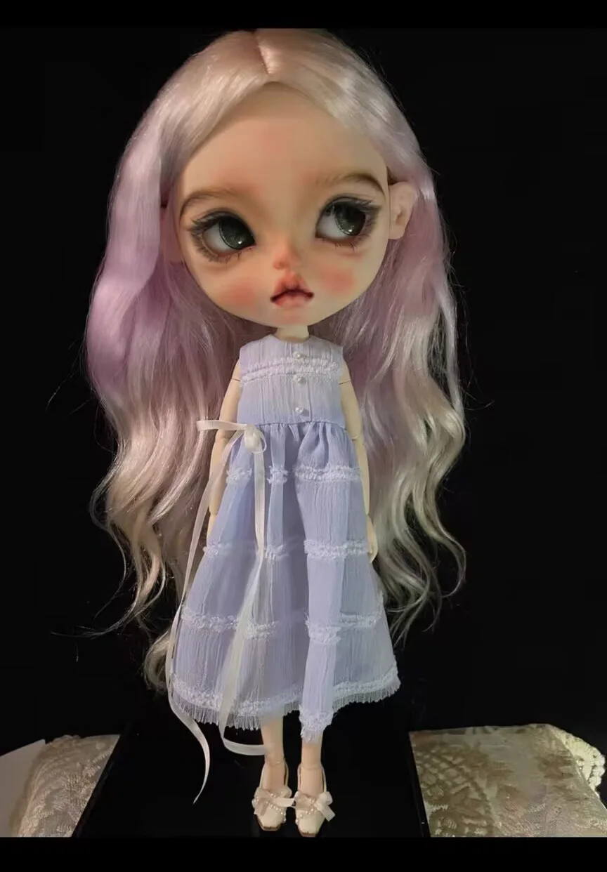 2 шт. винтажное платье Landoudou/Blythe/обруч для волос 1/6 30 см (подходит azone Pullip Ob22/24/26 Licca)
