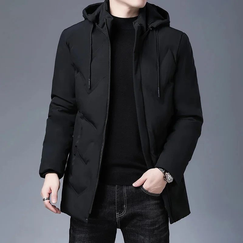 

New Brand Hooded Casual Fashion Long Thicken Outwear Parkas for Men's Clothing Top Quality Jackets Winter Windbreaker Coats