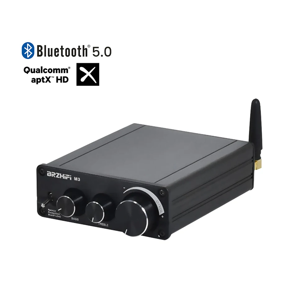 

BRZHIFI M3 Bluetooth 5.0 QCC5125 MA12070 2*80W 2.0 Channel APTX-HD LDAC HIFI Mini Power Amplifier DIY Stereo Home Theater