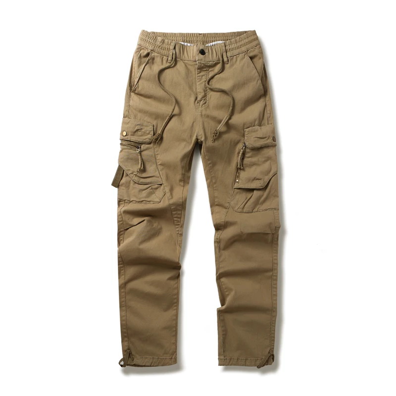 Осенние брюки-карго мужские повседневные хлопковые брюки для бега на всю длину с
