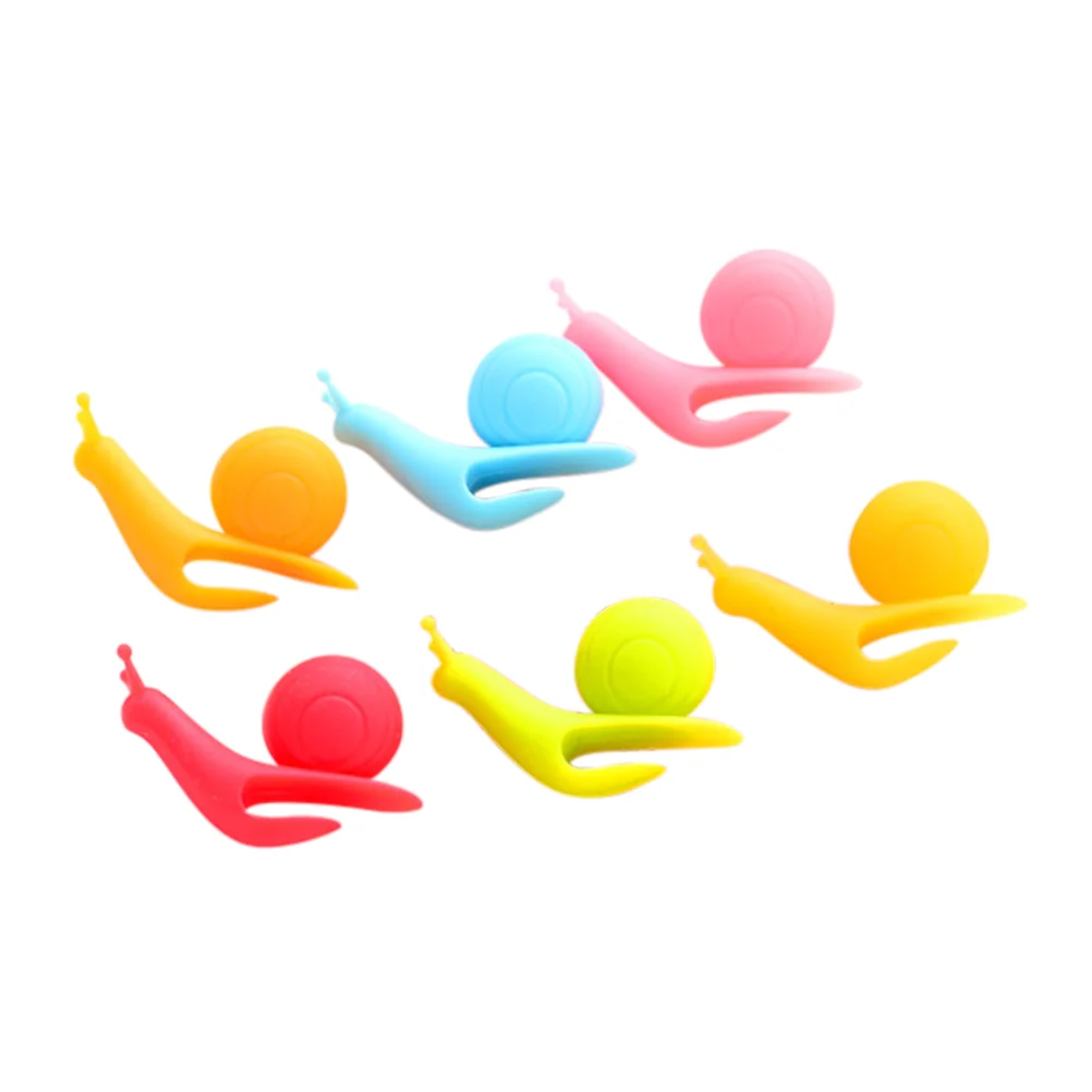 6 Pcs Snail Shape Silicone Tea Bag Holder for Cup Mug (Random Color) | Clips