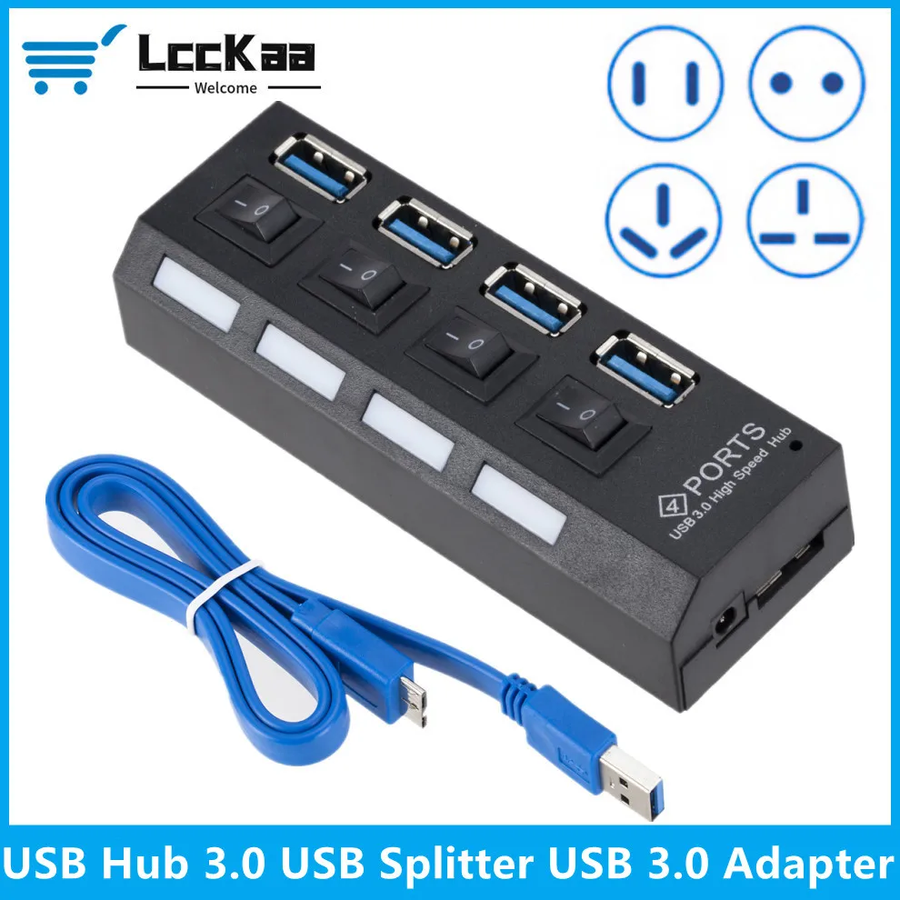 

USB Hub 3.0 USB Splitter Multi Hub USB 3.0 Adapter USB Several Ports Power Adapter USB 3.0 With Switch Laptop Accessories For PC