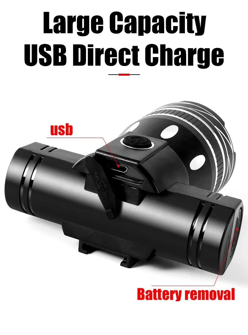 Фара велосипедная из алюминиевого сплава с регулируемым фокусом 3 режима |