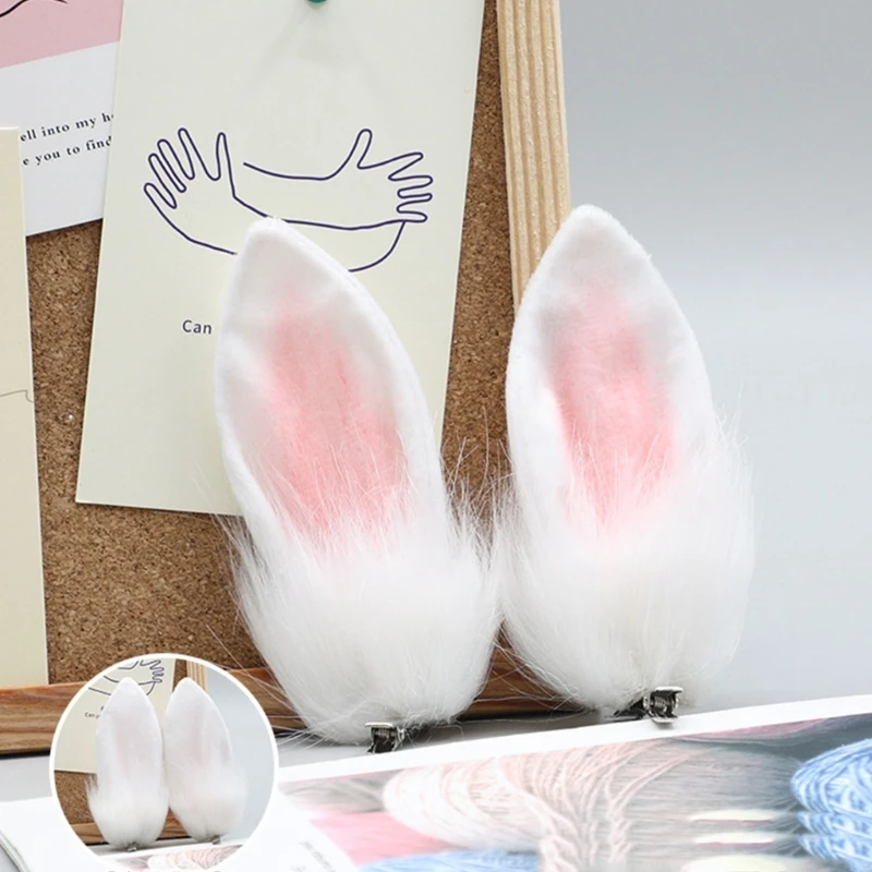 Q0KE заколки для волос девочек милые с заячьими ушками стереошпилька готический