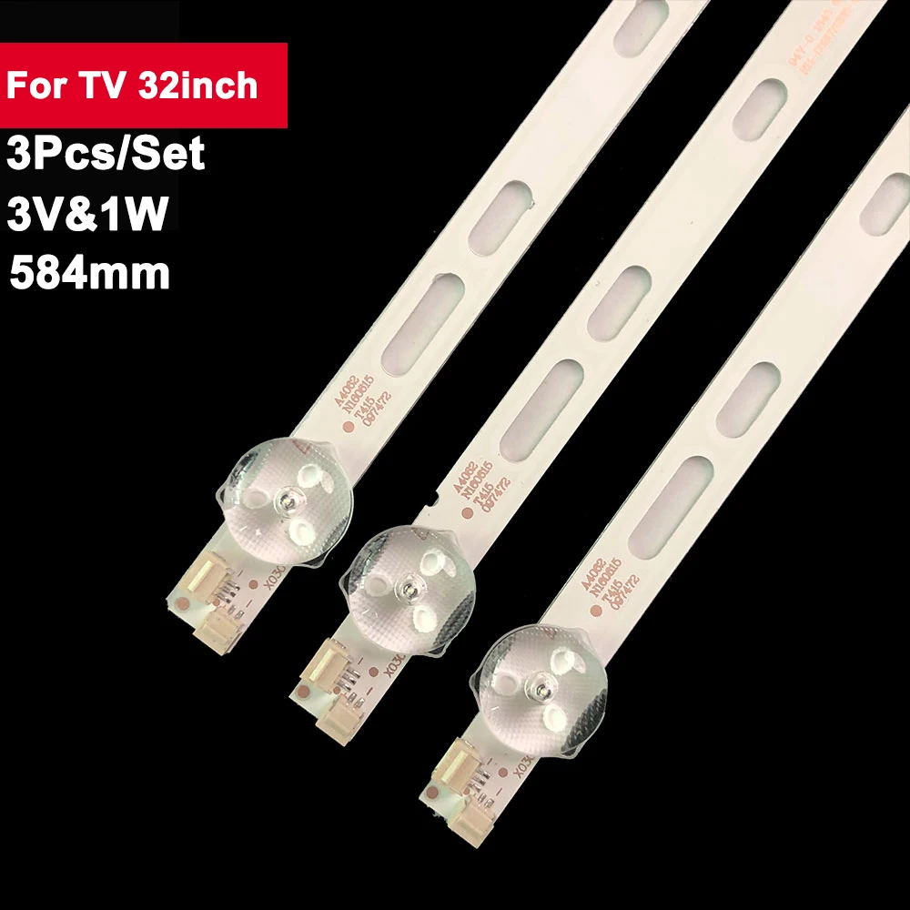 3 Pcs/set 584mm 3V 6Lamps TV LED Backlight Strip For TV 32inch HY-A320A8 B35638407 JM-8832K LE-328 HQTV32HD