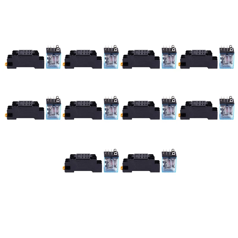 

10X LY2NJ Φ 220V AC Coil DPDT Power Relay 8 Pin W PTF08A Socket