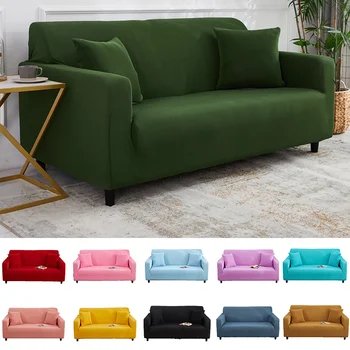 Green Sofa Covers for Living Room Elastic Armchair Couch Cover 1 2 3 Seater Corner Cover L Shape Furniture Protector for Home