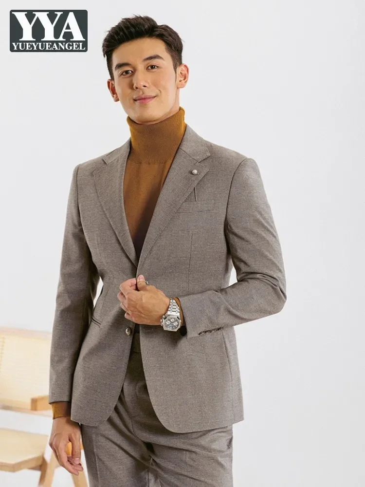 Итальянский дизайнерский клетчатый деловой мужской комплект из двух предметов