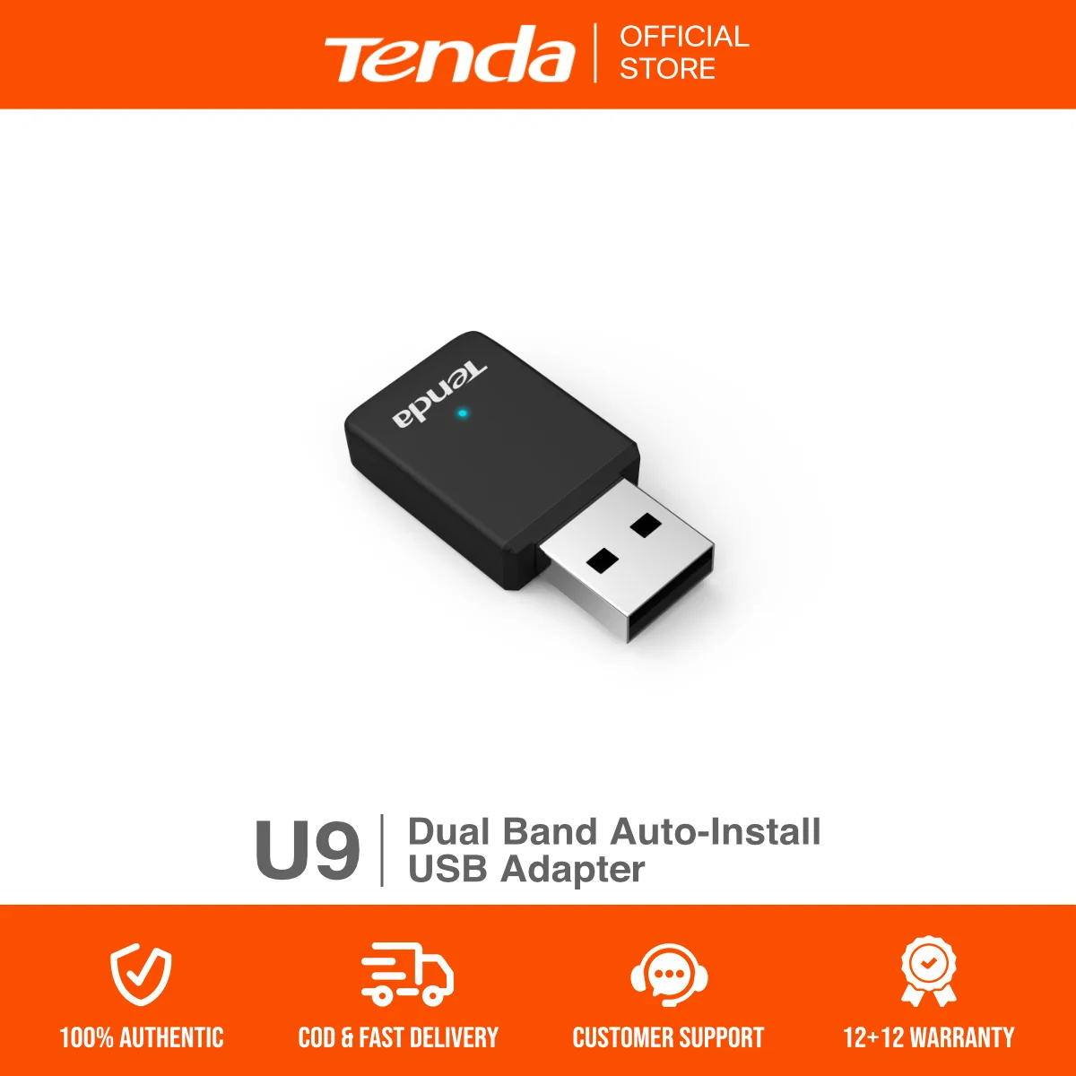 Беспроводной двухдиапазонный USB-адаптер Tenda U9 AC650 | Автоматическая установка