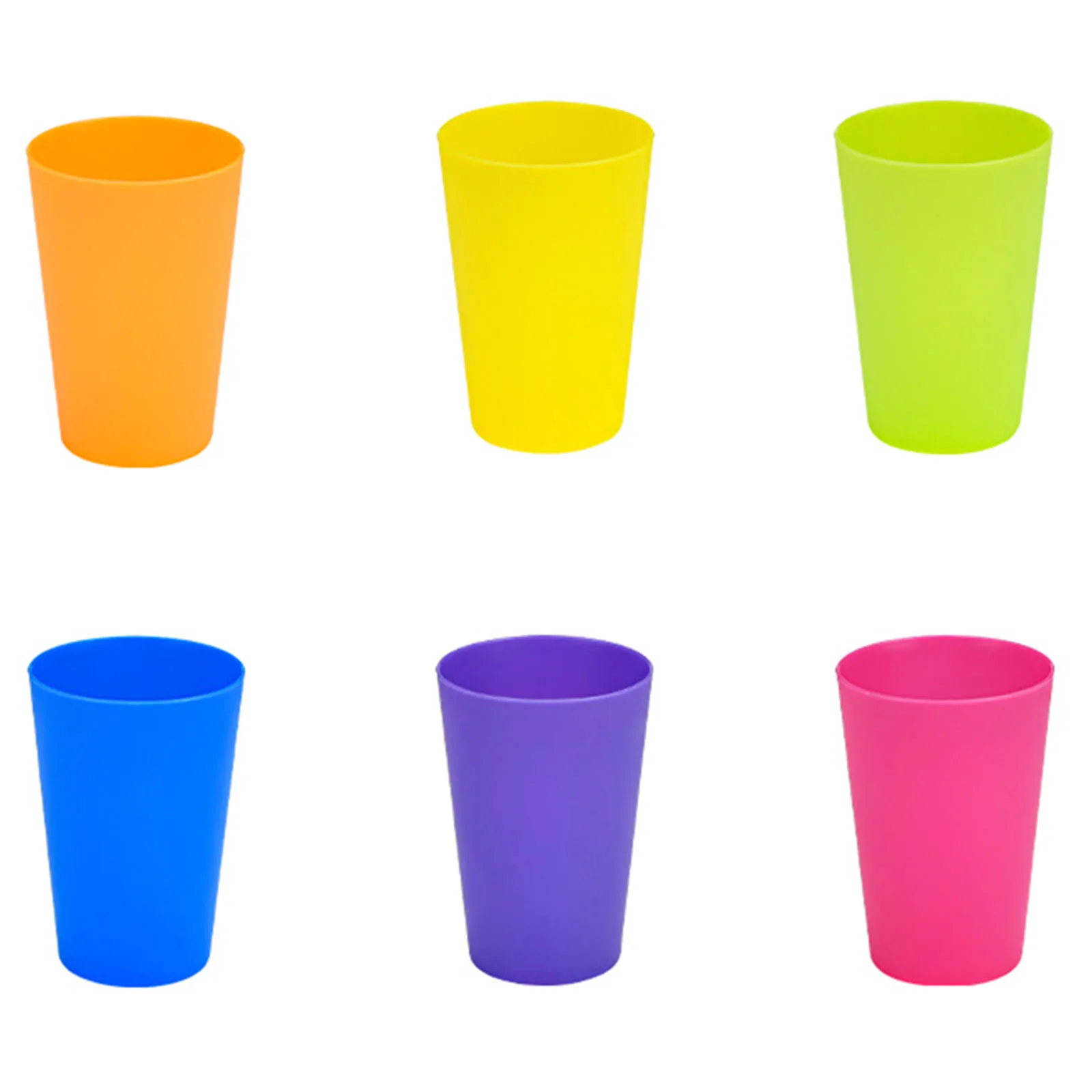 

9pc Colourful Plastic Cups Reusable Eco-Friendly Drinking Cup Stackable Water Coffee Juice Beverage Mugs Picnic Travel Drinkware