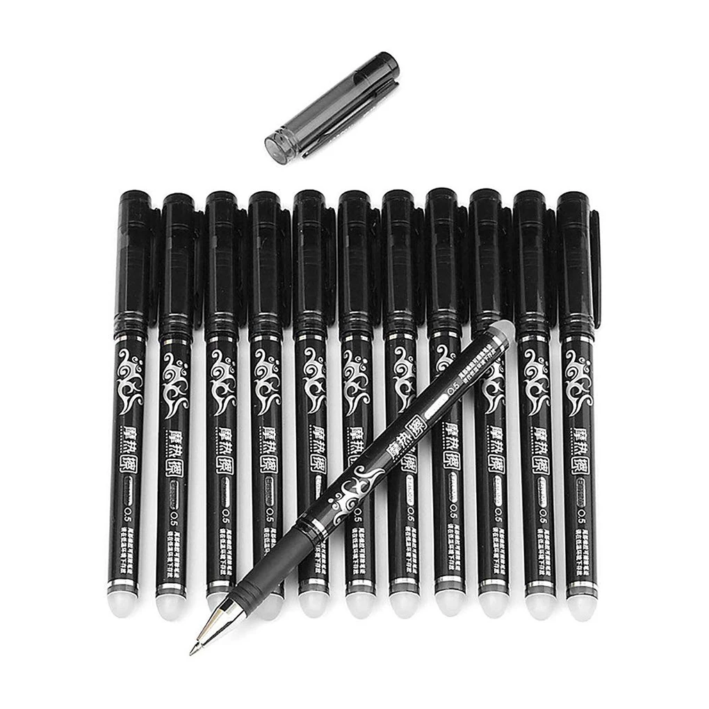 

12pcs 0 5mm Erasable Gel Ink Pens Smooth Handwriting Pens School Stationery Supplies Black Color