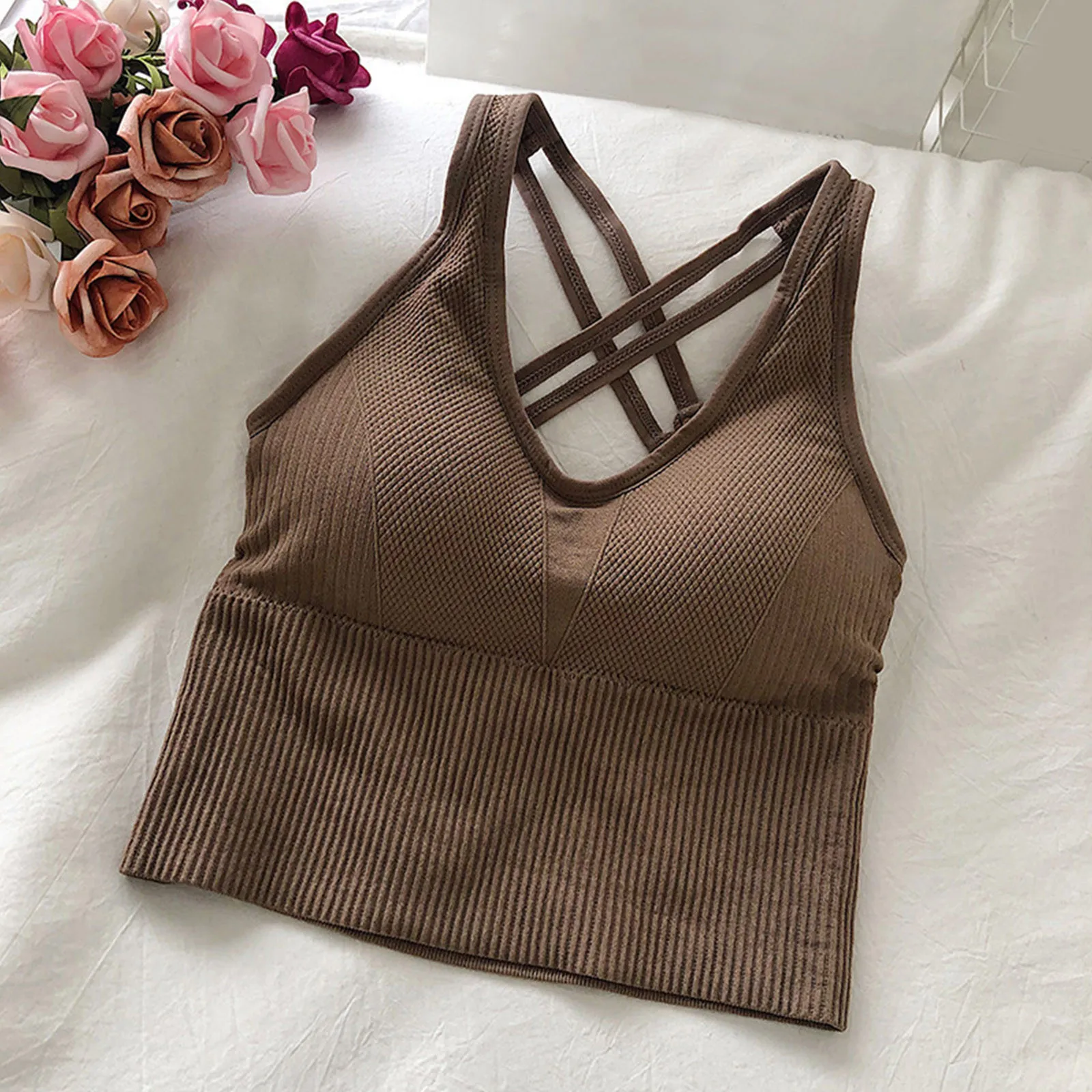 

Женский бюстгальтер, спортивные бюстгальтеры для женщин, мягкие тренировочные топы, поддерживающие кроп-топы для женщин, женский бюстгальт...