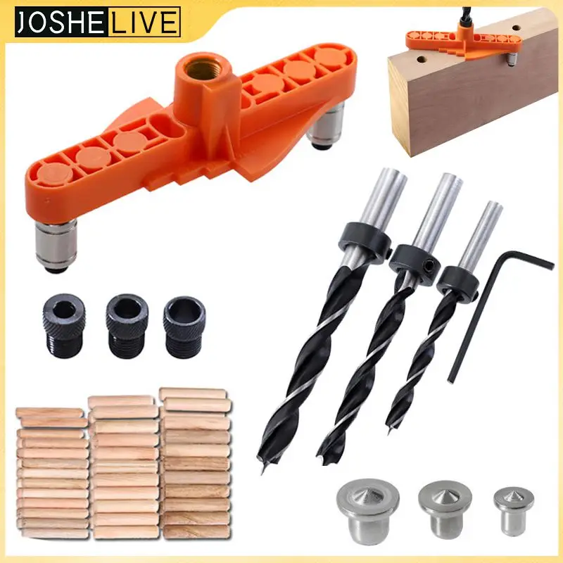 

Portable Quick Woodworking Dowel Jig 6/8/10mm Drill Bit Drilling Locator Wood Dowelling Centering Drill Guide Kit Hole Puncher