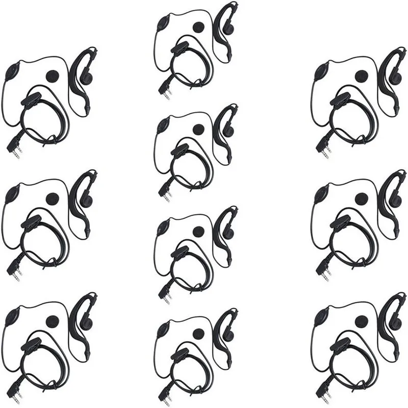 Walkie Talkie Earpiece H-777 RT22 RT21 RT68 RT22S H-777S RT27 Baofeng 888S UV-5R Two Way Radio G Type Headset with Mic(10 Pack)