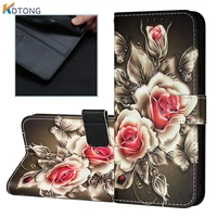 painted leather flip phone case for redmi note 11s 11 10 pro 10s 9s 8t 7 10a 10c k50 k40 9a 9c 8a 7a capa wallet card slot cover