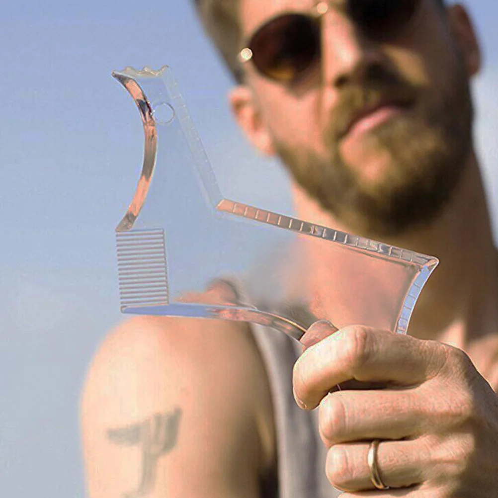 

Beard Tool Styling Ruler Comb Shaping Barber Shaper Goatee Template Grooming Design Guide Facial Hair Modelling Sideburns