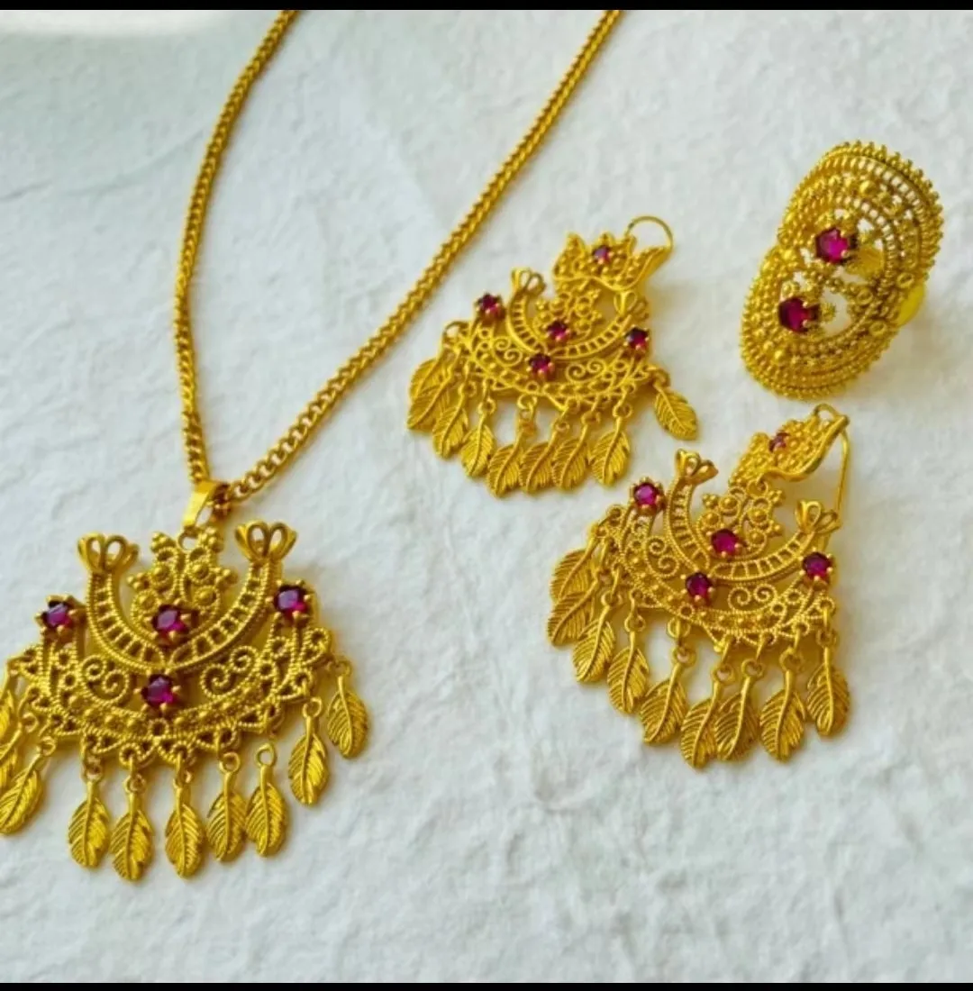 Ожерелье серьги кольцо набор украшений для женщин Bu10250 3 шт.