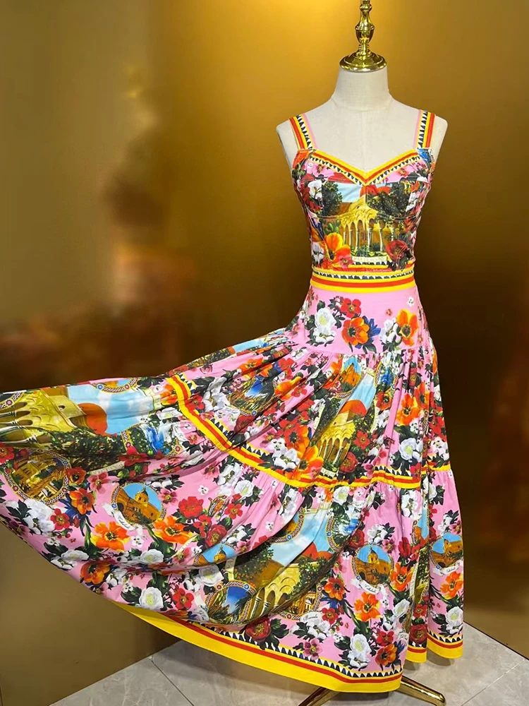 Сексуальный комплект из двух предметов без бретелек с архитектурным пейзажным