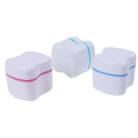 denture false teeth storage box case with filter screen dental appliance