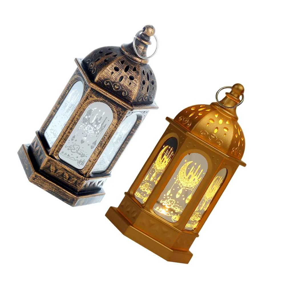 

2Pcs Ramadan Lantern Ornament Eid Mubarak Elements Lamp Decor Scene Layout Props