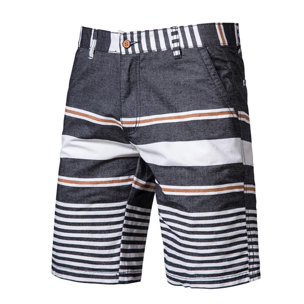 

AIOPESON Casual Shorts Men 100% Cotton Striped Men's Sports Shorts Summer Outdoor High Quality Fahion Shorts for men