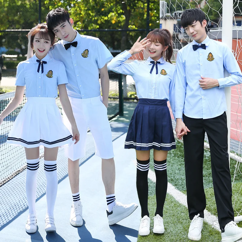 

skirt School uniform set, college style, Korean summer middle and high School students, primary School uniforms, sixth grade