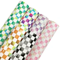 crystal lattice mirror or matte faux leather fabric for table mat cosmetic jewelry box shoe diy checkerboard leatherette30135cm